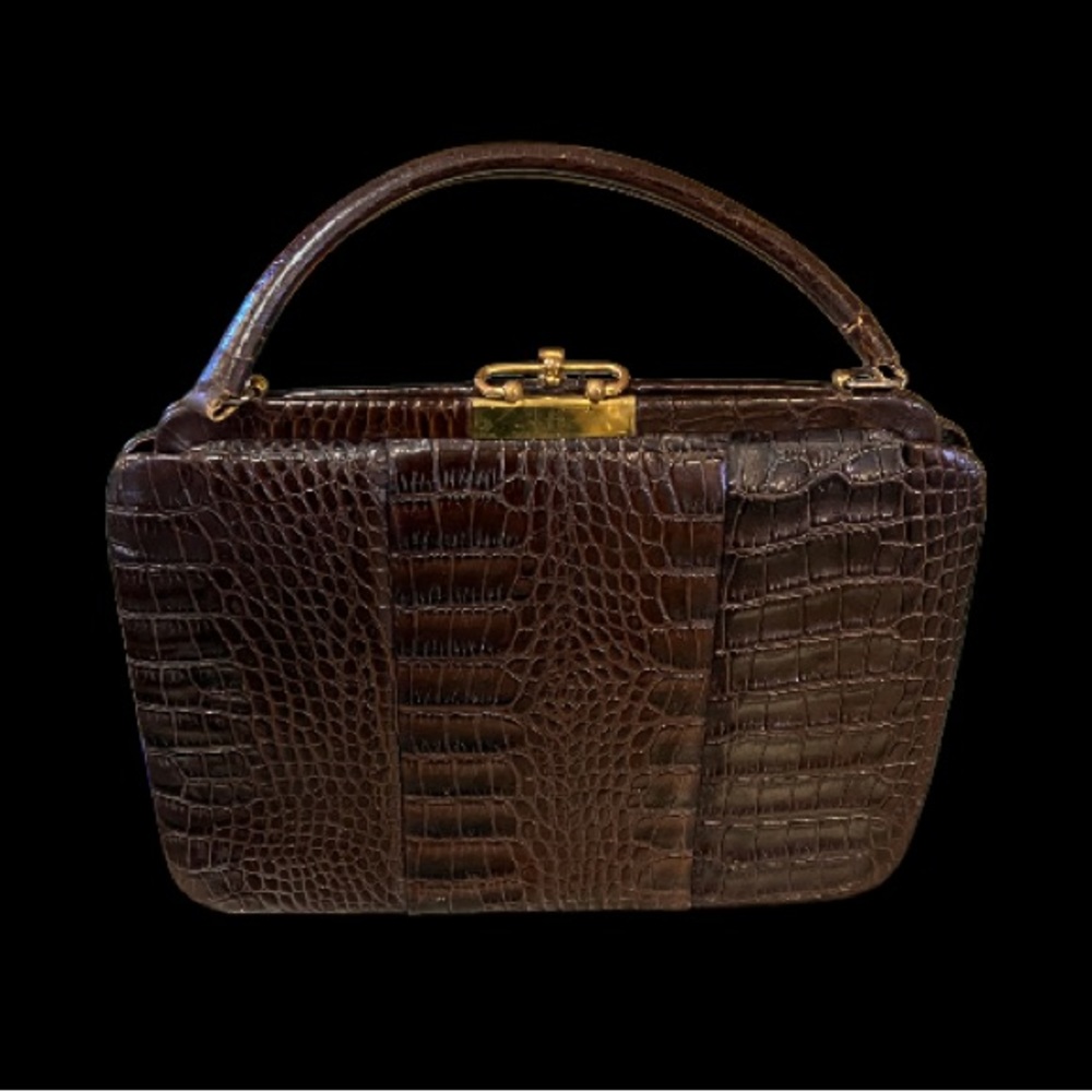 Vintage Goldline alligator top handle purse